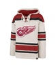 Men's Oatmeal Detroit Red Wings Rockaway Lace-Up Pullover Hoodie