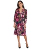 Women's Printed Surplice-Neck A-Line Faux-Wrap Dress