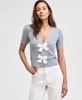 Women's Bow-Front Pointelle Cardigan, Exclusively at Macy's