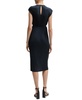 Women's High-Shine Plissé Belted Sleeveless Dress