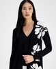 Women's Floral Instarsia Open-Front Cardiga