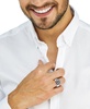 EFFY® Men's Black Spinel (1/6 ct. t.w.) & Black Enamel Star of David Ring in Sterling Silver 
