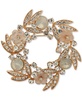 Gold-Tone Crystal & Mother-of-Pearl Flower Wreath Pin