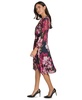 Women's Printed Surplice-Neck A-Line Faux-Wrap Dress