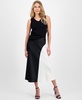 Women's Bias-Cut Colorblocked Midi Skirt