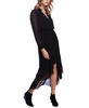 Women's Long Sleeve Smocked-Waist High-Low Dress