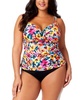 Plus Size Floral-Print Surplice Underwire Tankini Top & Bottoms 