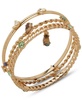 3-Pc. Gold-Tone Multi-Stone Butterfly Bangle Bracelet