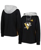 Women's Black Pittsburgh Penguins Skate Lace Team Pullover Hoodie