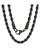 Men's black IP Plated Stainless Steel Rope Chain 24"  Necklace