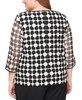 Plus Size 3/4-Sleeve Embroidered Jacket & Tank Top Set