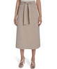 Women's Tie-Waist Patch-Pocket Midi Skirt