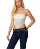 Womens Sheer Lace Handkerchief Top
