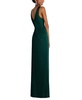 Women's Faux Wrap Whisper Satin Maxi Dress with Draped Tulip Skirt