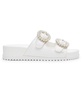 Women's Happy Double Band Embellished Buckle Footbed Sandals