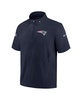 Men's Navy New England Patriots Sideline Coach Short Sleeve Hoodie Quarter-Zip Jacket