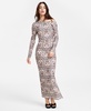 Women's Printed Knit Crepe Side-Slit Maxi Skirt, Exclusively at Macy's