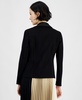 Petite Asymmetric-Zip Mixed-Media Moto Jacket