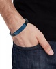 Men's Black Rubber Double Cable ID Bracelet in Stainless Steel