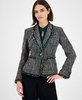 Women's One-Button Long-Sleeve Tweed Jacket
