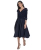 Women's Mixed-Media Fit & Flare Midi Dress