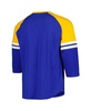 Men's Royal Milwaukee Brewers Cooperstown Collection Legendary Raglan Slub Henley 3/4-Sleeve T-Shirt