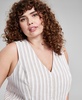 Trendy Plus Size Striped Vest, Exclusively at Macy's