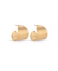 Hammered 18K Gold-Plated Cupped Hoop Earrings