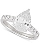 Cubic Zirconia Pear & Round Bridal Set in Sterling Silver