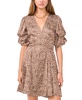 Women's Leopard-Print Bubble-Sleeve Dress