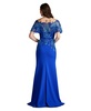 Deming Ruffled Sleeve Illusion Gown