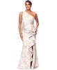 Women's Metallic Jacquard One-Shoulder Gown
