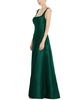 Plus Size Sleeveless Square-Neck Princess Line Gown with Pockets