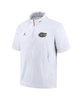 Men's White Florida Gators 2024 Sideline Coach Short Sleeve Half-Zip Hoodie Jacket