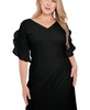 Plus Size Ruffled-Sleeve V-Neck Sheath Dress