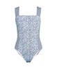Women's Square Neck High Leg One Piece Swimsuit