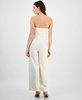 Women's Strapless Button-Front Wide-Leg Jumpsuit, Exclusively at Macy's 