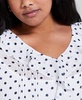 Plus Size Dot-Print Ruffled-Front Woven Pintuck Top, Exclusively at Macy's