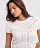 Women's Crochet Short-Sleeve Sweater, Exclusively at Macy's