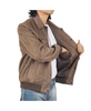 Blake Mens Microsuede Bomber Jacket Slim Fit Casual Softshell Coat