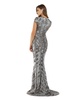 Women's Body Con Beaded Silver Dress