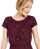 Adrianna Papell Women's Short Sleeve Beaded Gown