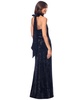 Women's Cowlneck Halter Sleeveless Velvet Gown