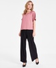 Women's Satin V-Neck Blouse, Exclusively at Macy's