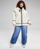 Trendy Plus Faux Sherpa Moto Jacket, Exclusively at Macy's