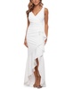 Ruffled High-Low Gown