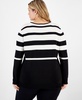 Plus Size Variegated-Stripe Sweater