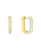 Clear Crystal Rectangular Shaped Hoop Earrings