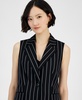 Women's Pinstripe Sleeveless Single-Button Blazer