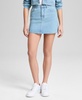 Women's Floral-Embroidered Denim Mini Skirt, Exclusively at Macy's